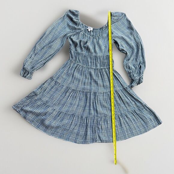 Dizzy Lizzy Summer  Long Sleeve Swing Houndstooth Plaid Dress Size Large - Picture 4 of 10